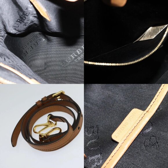 BURBERRY Hand Bag Leather 2way Beige Auth 113749V - Picture 14 of 15